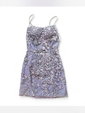 Sherri Hill Lavender Lace Open Back Homecoming Dress Size 00 ✨